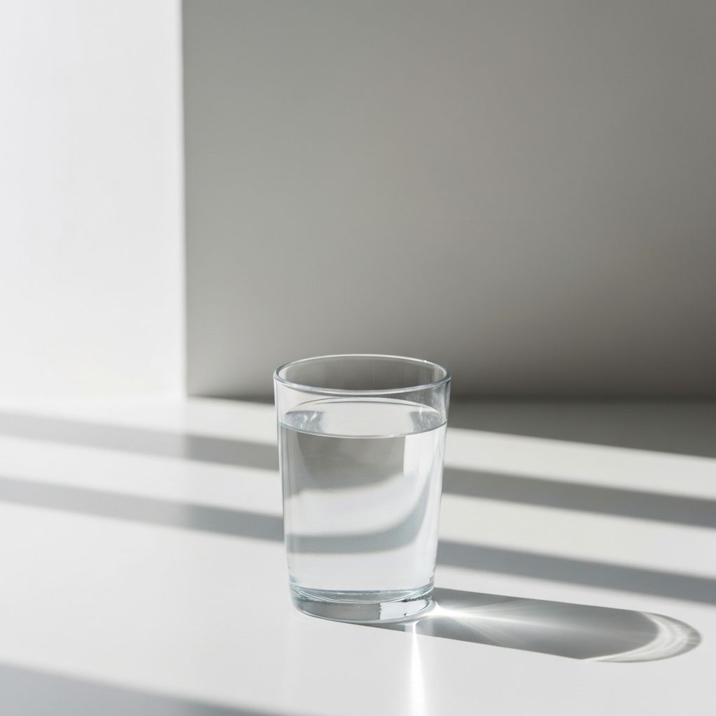 Water glass in natural light